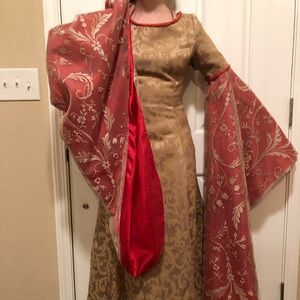 HANDMADE Medieval Gown with Lace Up Back
